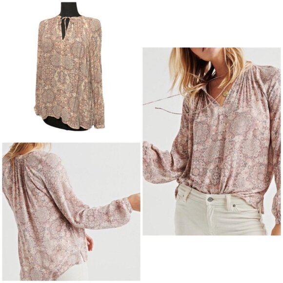 Lucky Brand Tops - Lucky Brand Printed Peasant Top Small